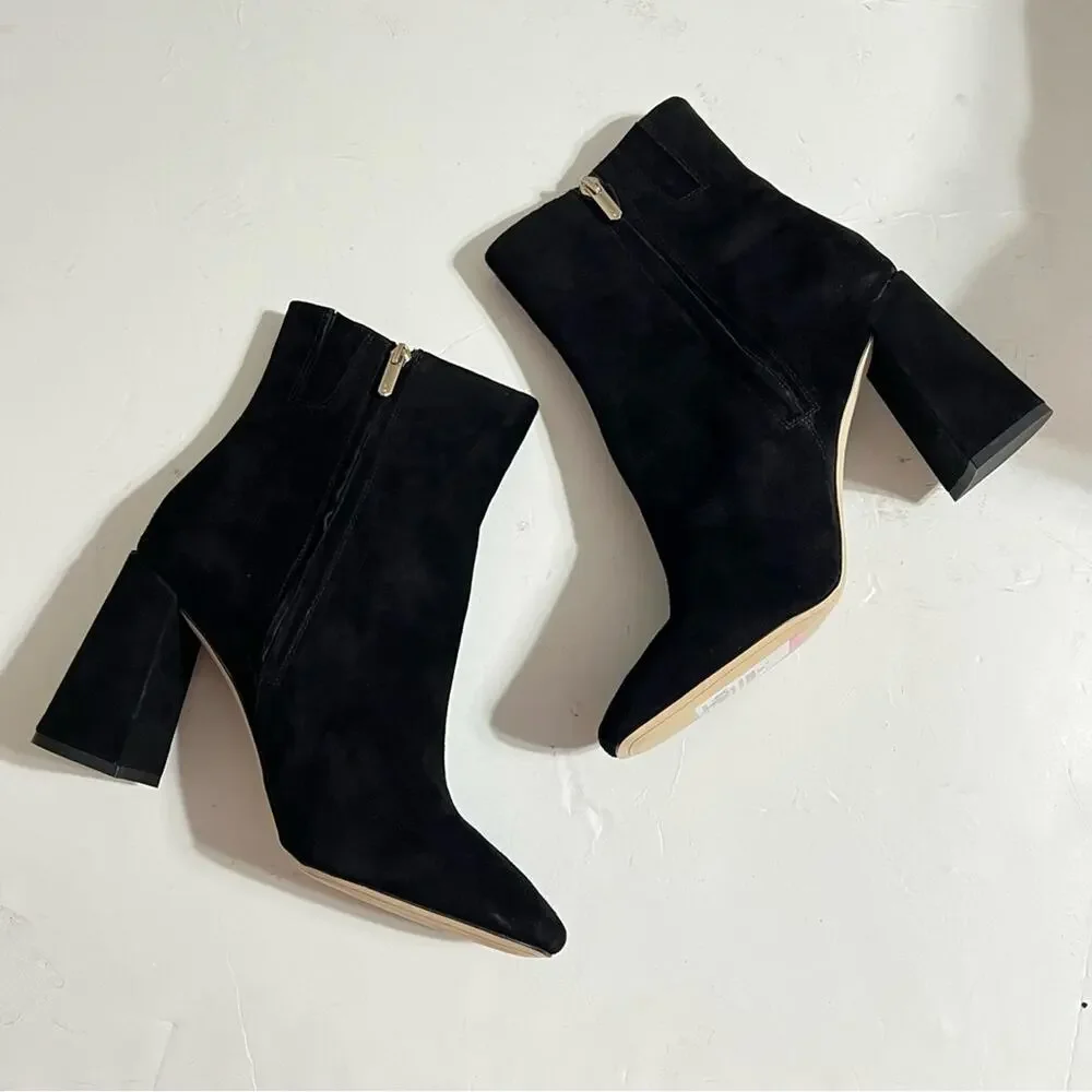 Sam Edelman Black Suede Codie Square Toe Bootie
